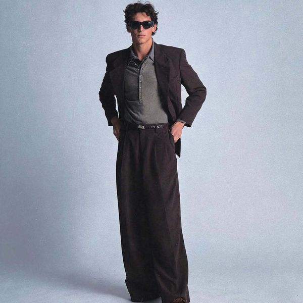 Brown Nylon Suit Jacket