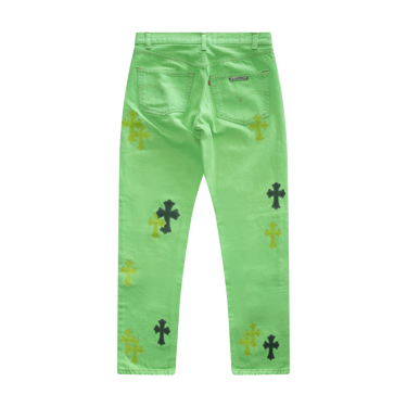 Chrome Hearts Levi's Sex Records Cross Patch Jeans Green