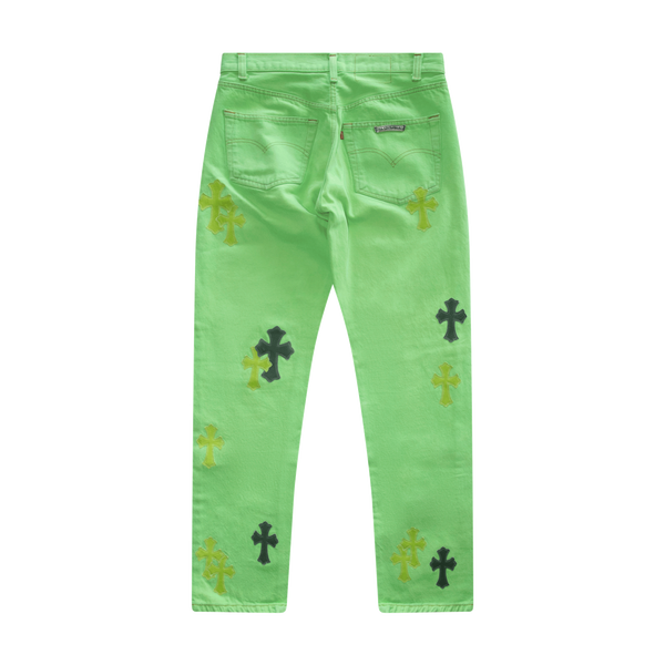 Chrome Hearts Levi's Sex Records Cross Patch Jeans Green