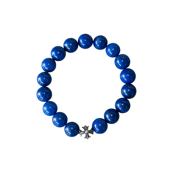 Chrome Hearts Plus Cross Bead Bracelet - Large, Lapis