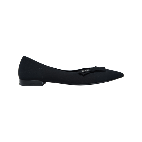 Prada Black Pointed Toe Ballet Flats
