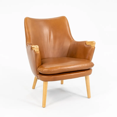 Cognac Leather Lounge Chair by Hans Wegner for Carl Hansen, 2021