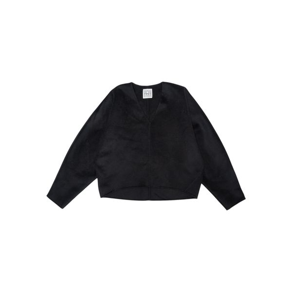 Totême Black Double Wool Cashmere Pullover