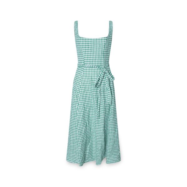 Reformation Plaid Print Midi Length Dress