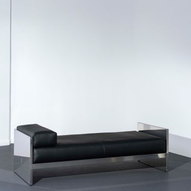 NMAM_CORE Stainless Steel and Leather Daybed