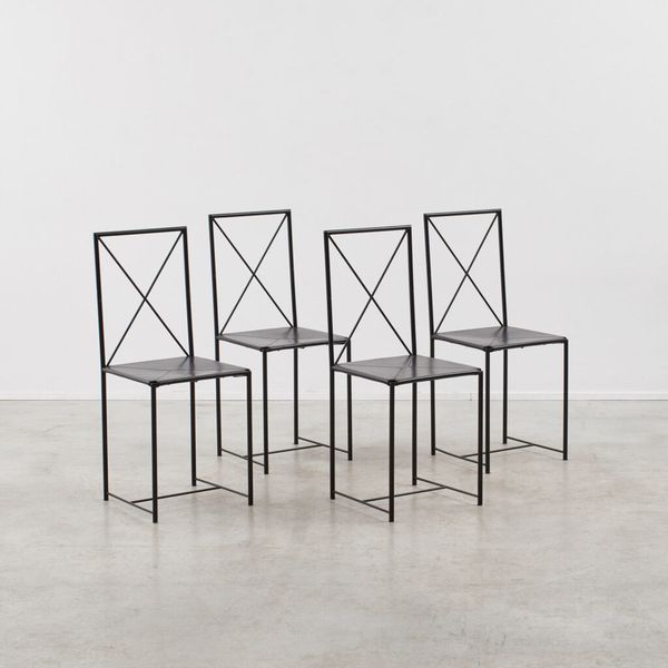 Asnago & Vender Set of Moka Chairs, Flexform, Italy, 1980s