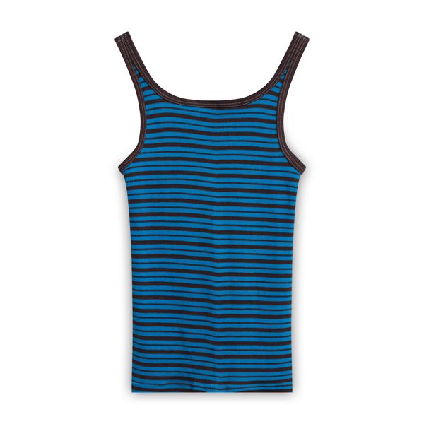 Vintage Blue/Brown Striped Tank Top