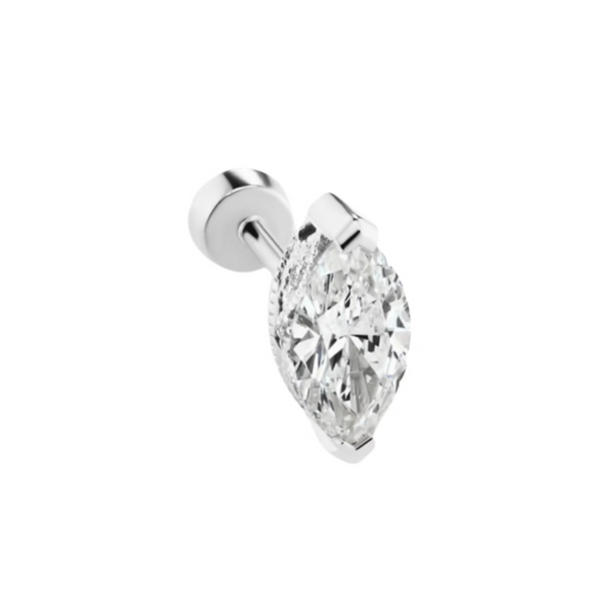 Maria Tash 18k Marquise Diamond Threaded Stud Earring