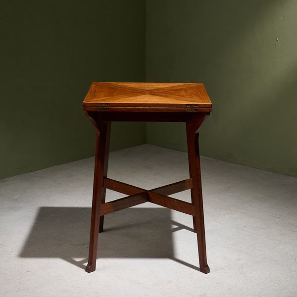 Envelope Game Table in Oak, The Netherlands, 1910-1920s