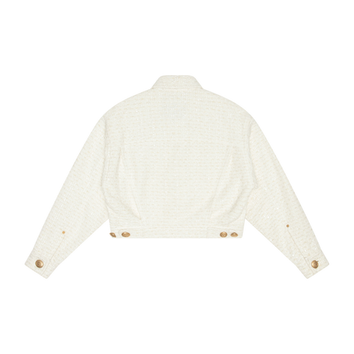 Moschino Couture White Tweed Jacket and Mini Skirt Set