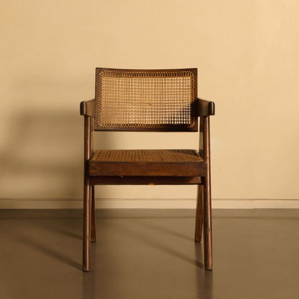 Floating Back Office Chair (Set of 6) by Pierre Jeanneret, 1956