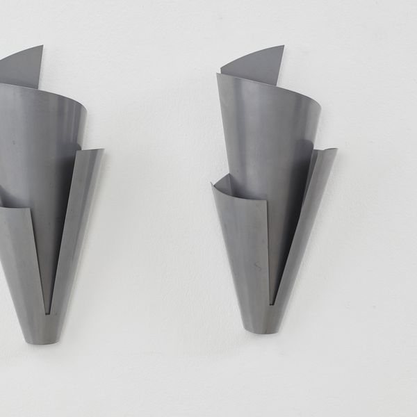 Ron Rezek Enamelled Steel Wall Sconces, USA, 1980s