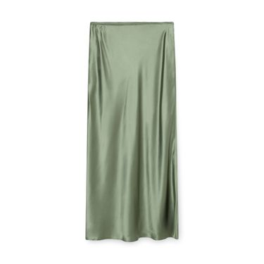 Reformation Layla Silk Skirt in Artichoke