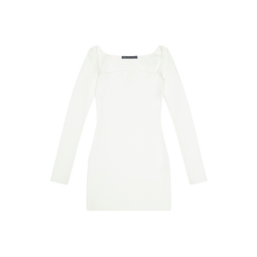 Zeynep Arçay White Square Neckline Mini Dress 