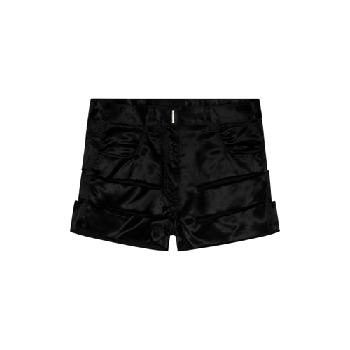 Givenchy Black Satin Ripped Shorts