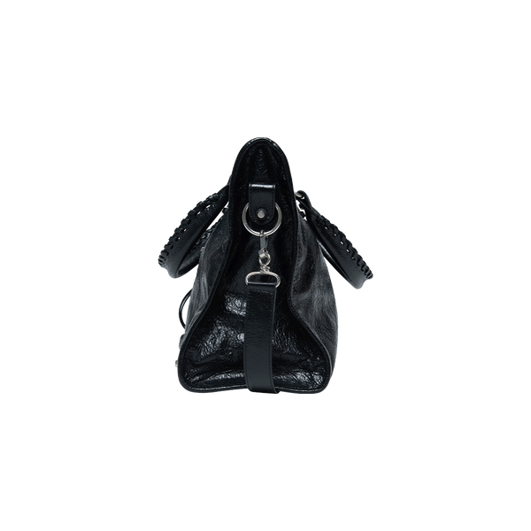 Balenciaga Black Leather Motocross Classic City Bag