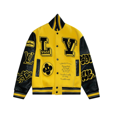 Louis Vuitton Amen Break Multi-Patches Mixed Leather Varsity Blouson