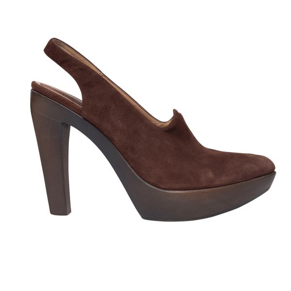 Marni Brown Suede Slingback Pumps