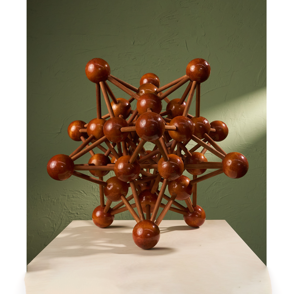 Lacquered Wooden Molecule Atomic Sculpture, 1950s