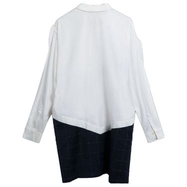 Jacquemus Button-Down Tunic in White/Navy Square