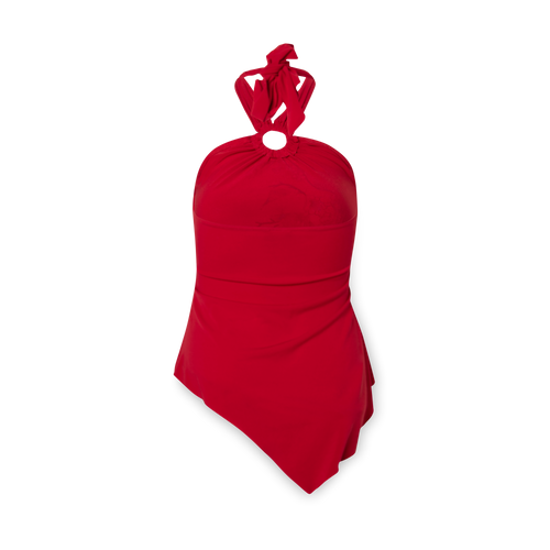 Vintage Red Handkerchief Halter Top