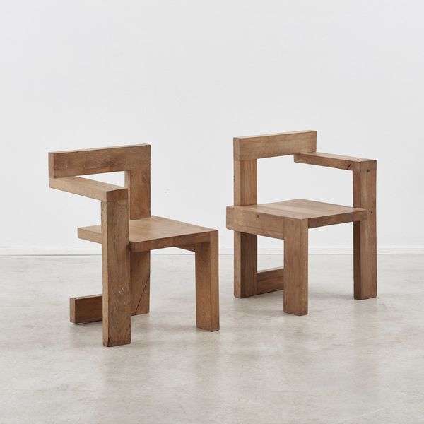 Pair of Gerrit Rietveld Steltman Chairs, Netherlands, 1963