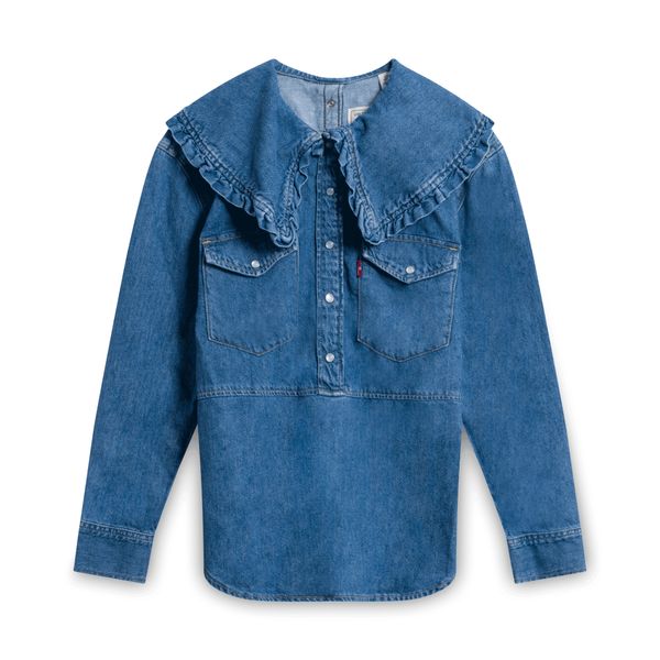 GANNI x  Blue Levi's Edition Denim Collar Shirt