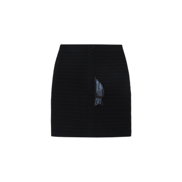 Herve Leger Black Bandage Lace Up Mini Skirt