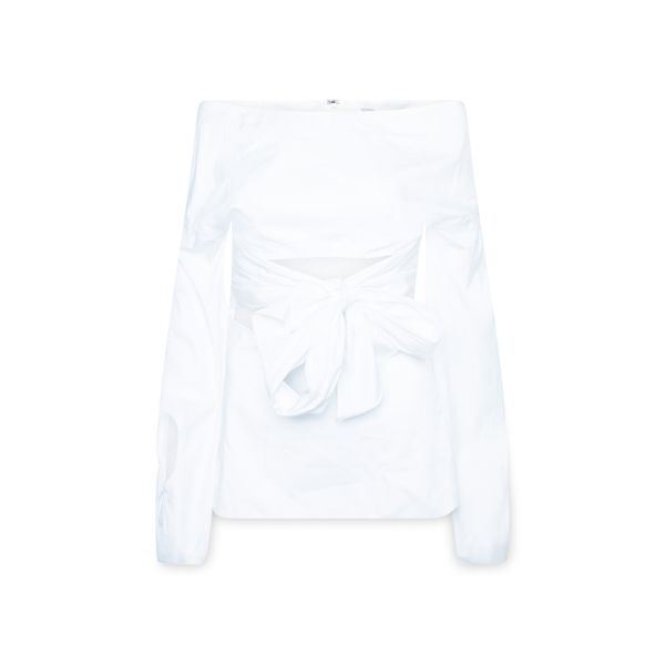 Rosie Assoulin Bateau Neckline Three-Quarter Sleeve Blouse