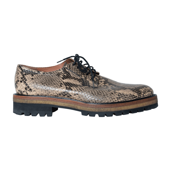 Dries Van Noten Beige Snakeskin Derby Shoes