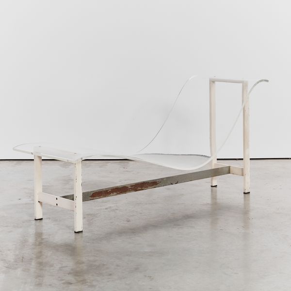 Lucite and Steel Chaise Lounge