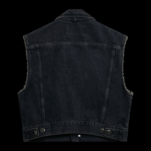 Calvin Klein Jeans Crop Denim Vest in Charcoal