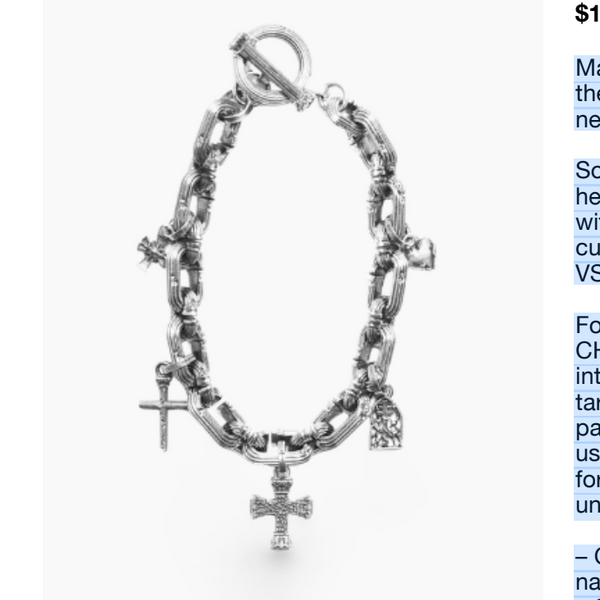 Column-Link Charm Bracelet