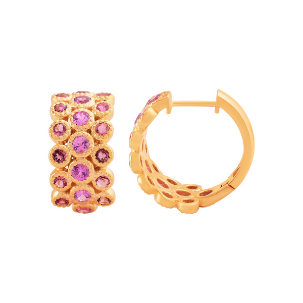 14k YG Pink Sapphire Earrings