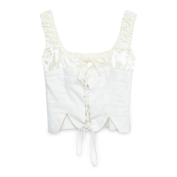 Tach Clothing Linen and Satin Corset Top