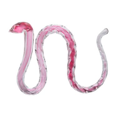 Hand-Blown Snake - Pink/Clear
