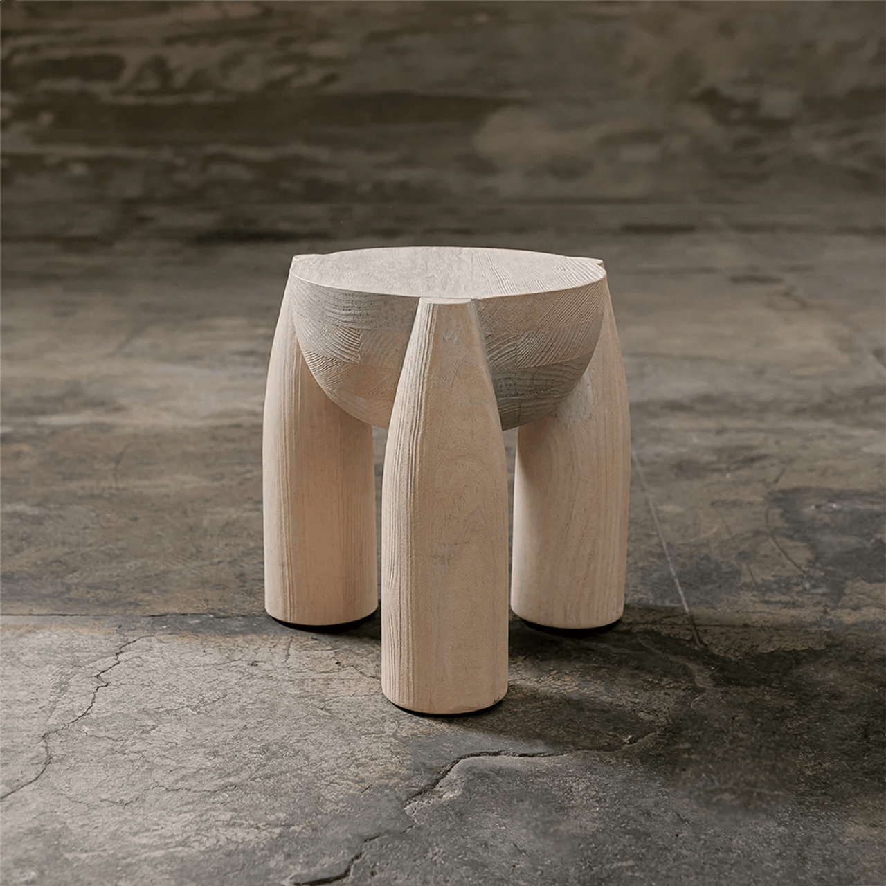 ELEMENTOS Air Stool - Sandblasted Pine by Daniel Couttolenc | Basic.Space