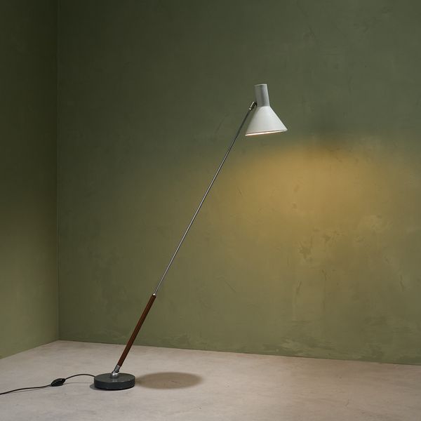 Rare Floor Lamp in Chrome and Leather by Floris Fiedeldij for Artimeta, 1960s