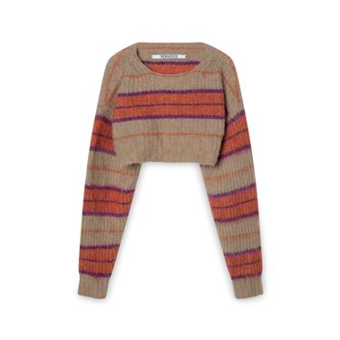 PERVERZE Multicolor Mohair Stripe Wide Top Sweater
