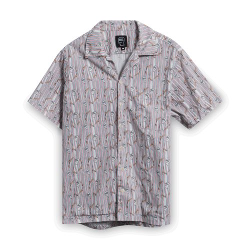 Brain Dead Printed Short Sleeve Button-Up Shirt 