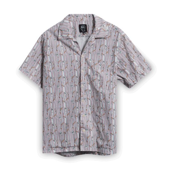 Brain Dead Printed Short Sleeve Button-Up Shirt
