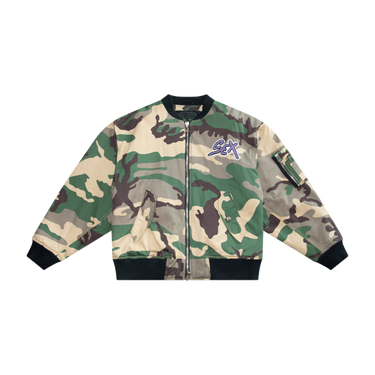 Chrome Hearts Sex Records Green Camouflage Bomber Jacket