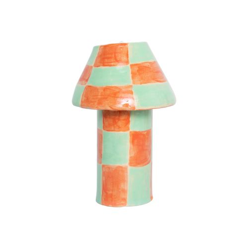 Orange and Green Checkered Lamp