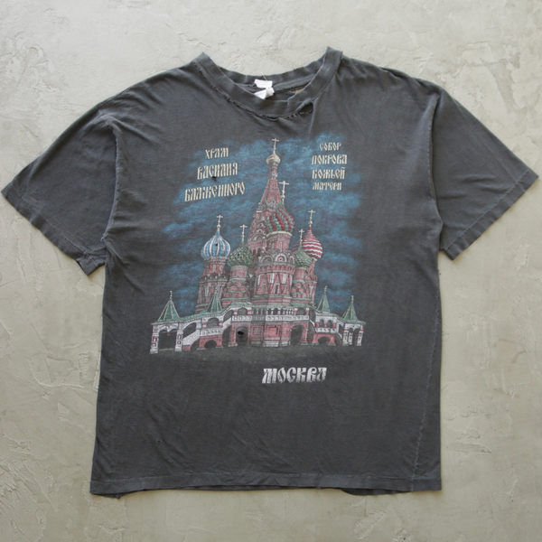 1980S MOSCOW ALPHABET FADED DISTRESSED TEE 