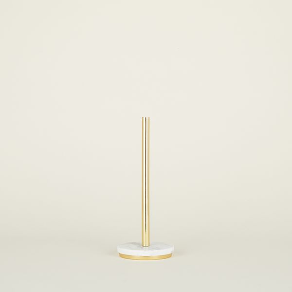 Simple Marble and Brass Paper Towel Holder