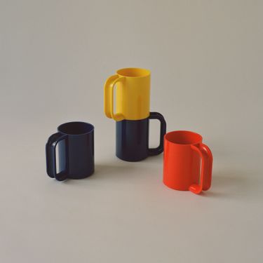 Massimo Vignelli for Heller Stacking Primary Colored Mugs - Set of Four