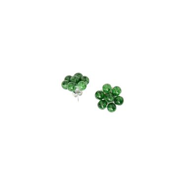 Faux Jade Floral Earrings
