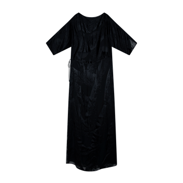 BCBGMAXAZRIA Pre-Fall 2015 Black Burnout Satin Dress