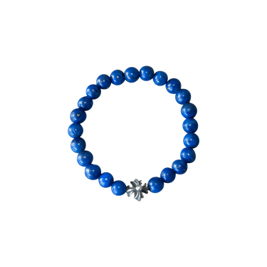 Chrome Hearts Plus Cross Bead Bracelet - Lapis, Small