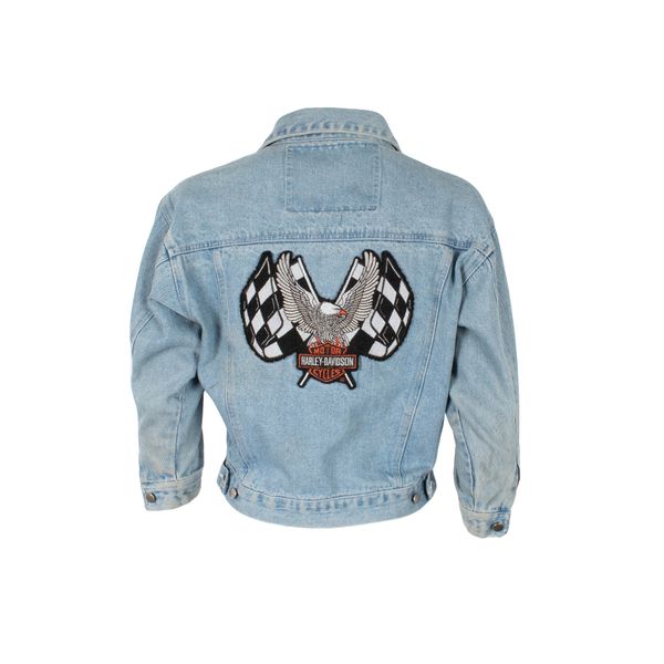 Vintage Harley Davidson Embroidered Denim Jacket